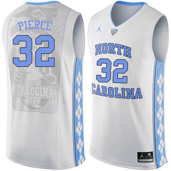 Men #32 Justin Pierce North Carolina Tar Heels College Basketball Jerseys Sale-White